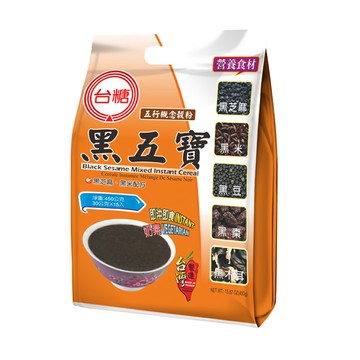 台糖 黑五寶 五行概念穀粉 黑豆黑米黑芝麻黑棗黑木耳 30g*15包  450g  1袋
