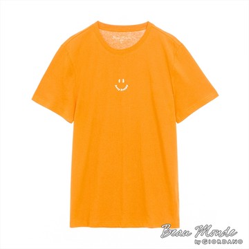 GIORDANO 男裝笑臉印花短袖T恤 - 51 向日葵黃