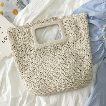 文藝棉麻編織手提包744675