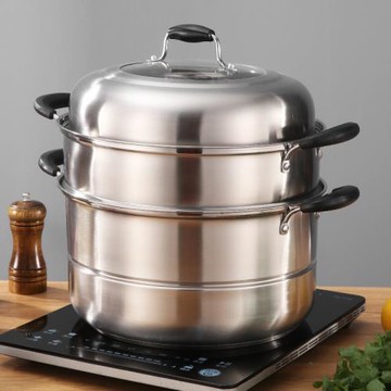 蒸鍋304不銹鋼三層加厚家用多功能大容量蒸煮燉煤氣電磁爐禮品鍋