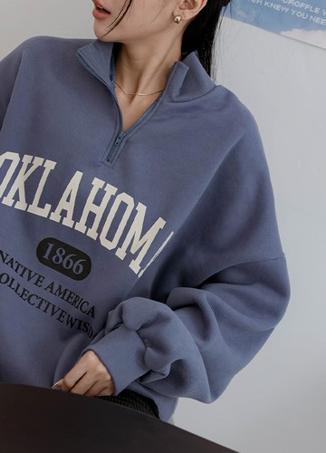 拉鍊領字母長上衣