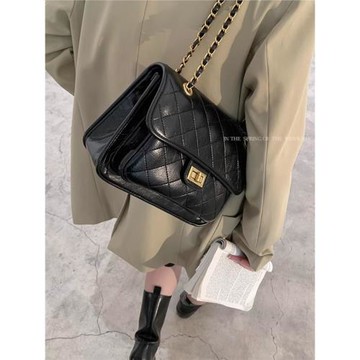 MK DA旗艦店包包女2025新款小香風真皮菱格鏈條包高級感流浪包