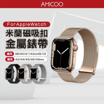 米蘭磁吸扣錶帶 DSG-53-00A 適用Apple Watch S10 42/44/45/46/49mm 金屬編織錶帶