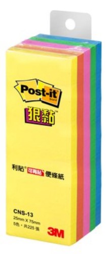 3M  Post-it 利貼 狠黏便條紙 CNS-13 五色