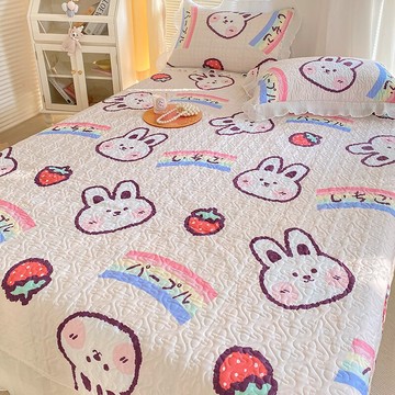 純棉床蓋新款高檔全棉炕蓋夾棉床單三件套榻榻米專用四季通用