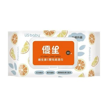 US BABY (新包裝)維生素C嬰兒柔濕巾80抽 - 10包組