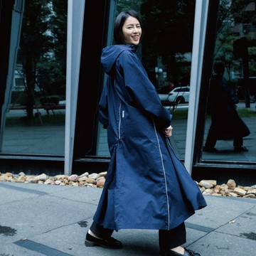 MECOVER｜Pro 東麗酒伊 Tryspec 連帽長版雨風衣 poncho(午夜藍)