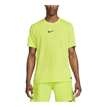Men's Nike Pro Dri-FIT Adv Training Sports Quick Dry Solid Color Round Neck Short Sleeve Atomic Green T-Shirt