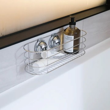 [FECA] E42 不鏽鋼長圓吸盤置物架