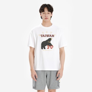 Roots男裝-TAIWAN DAY BEAR 短袖上衣 (白色)