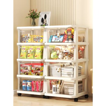 置物架抽屜式客廳收納架家用落地零食廚房儲物柜玩具多層收納柜子