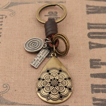 宮廷文藝復古鏤空花鑰匙扣新款女士式包包掛飾品氣質精致掛件