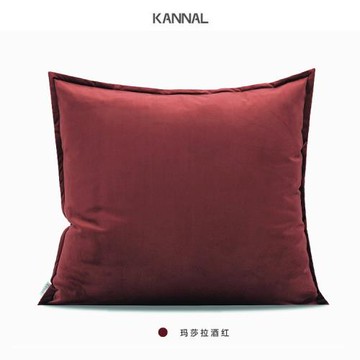 『VELVET』新品酒紅色真絲絨靠包新中式抱枕床頭靠枕樣板間方枕