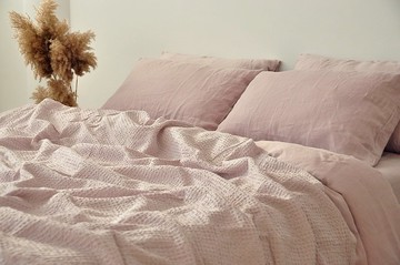 塵土飛揚的粉紅色麻羽絨被套 / 柔軟的麻/ 被套 / 被套