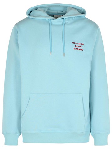 Drôle De Monsieur 'Slogan' Light Blue Cotton Sweatshirt