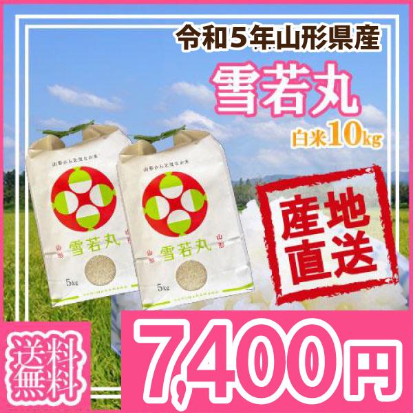 令和5年 山形県産 雪若丸 精米済 10kg〔5kg×2〕（送料無料）