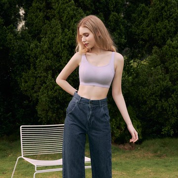 輕盈涼感無鋼圈透氣內衣-浪漫紫