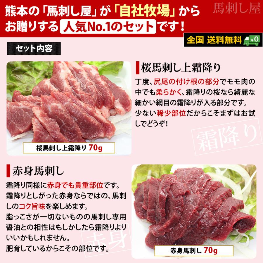 馬刺し ギフト 馬肉 熊本 国産 お試し３点霜降りセット 2セット購入でおまけ付 馬刺 贈答 ギフト プレゼント 人気 産直 お歳暮