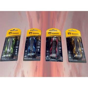 【JYC】附電子發票 台灣製 攜帶型摺疊扳手 四種 六角起子 內六角扳手 球頭六角扳手 星型扳手 中空星型 十字 一字