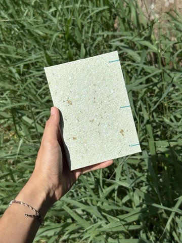 A6裸背點點手縫書－手抄紙系列 香蘭葉A