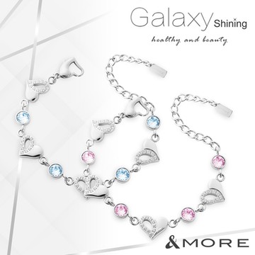 &MORE愛迪莫 Galaxy Shining 閃耀心鍺手鍊 (白鋼)