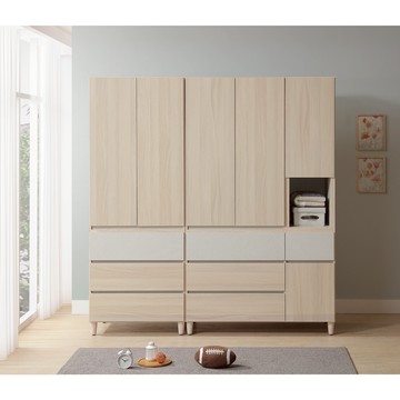 直人木業-DORA設計風標準開門衣櫃192公分(開門117公分/三抽開門75公分)