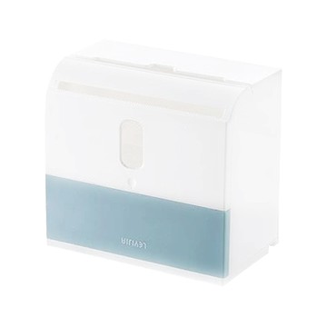 雙層衛生紙收納盒 免打孔 附貼片*1  北歐藍  1個