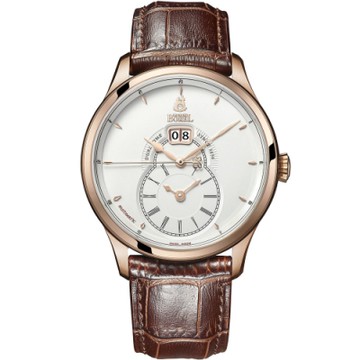 ERNEST BOREL 瑞士依波路表 復古系列 兩地時區機械男錶 42mm GGR8880T5-28191BR