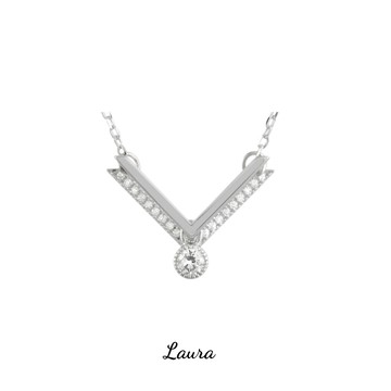 -laura- s925純銀項鍊 勝利v 時尚-小資女 純銀項鍊 鎖骨鍊