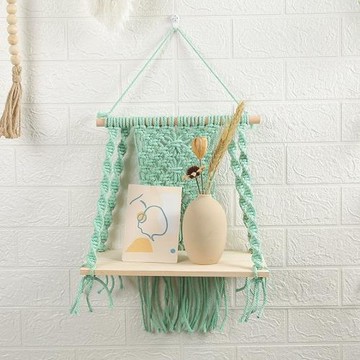 歐式手工編織掛毯棉繩壁掛波西米亞置物架酒店民宿兒童房掛飾