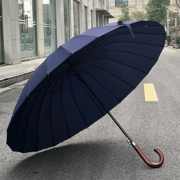 抗風加大24骨長柄傘商務雨傘純色雙人傘晴雨傘男士傘可印制廣告傘
