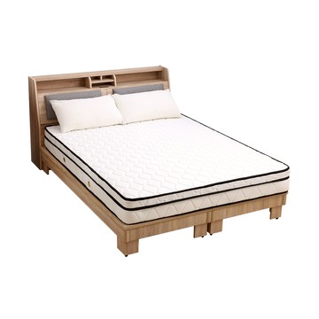 【本木】瑞亞 北歐簡約靠背房間三件組-雙人5尺 床墊+床頭+床架雪松