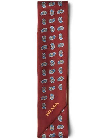 Prada - paisley-print silk scarf - women - Silk - One Size - Red