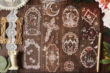 星爍漫幕 PET 紙膠帶 燙玫瑰金