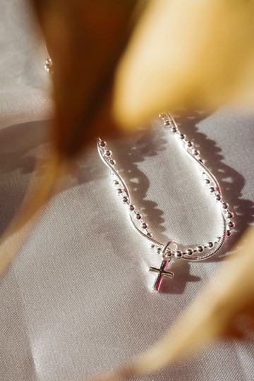 純銀旋轉十字架項鍊