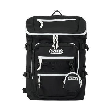 【OUTDOOR】風格前線系列17吋電腦後背包-黑/白色 OD163110BW