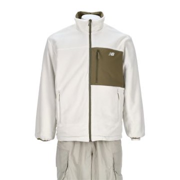 New Balance SDS 男款 白綠色 立領 兩用 雙面穿 鋪棉 保暖 外套 AMJ54330CGN