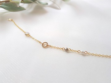 理性與感性 ‧ 幾何圈 捷克珠 珍珠 細手鍊 (綠)