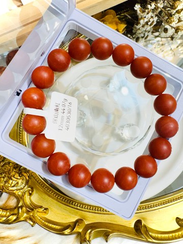 精品保山柿子紅南紅12mm44.07g去熱散寒氣血循環補血養顏正向能量