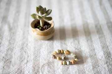 气息/柬埔寨陶瓷老珠石头手链