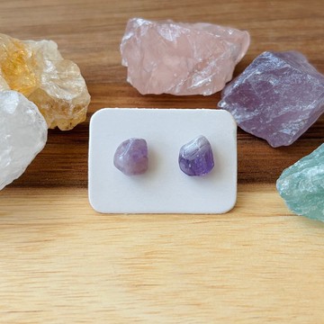 石光-天然礦石耳環-紫水晶01