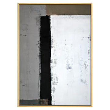 黑白灰色塊 俐落  40 x 30cm  木色