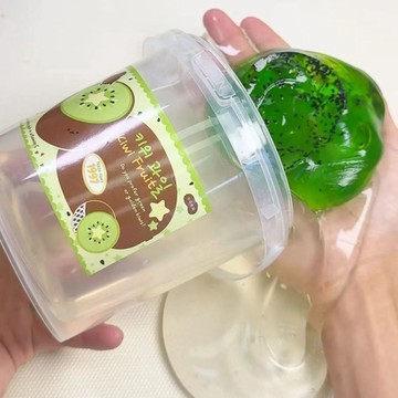 ⭐桃園出貨🔥奇異果冰搖飲透明厚實假水筋矽膠質感黏手史萊姆起泡  假水 DIY手工 史萊姆Ccjk