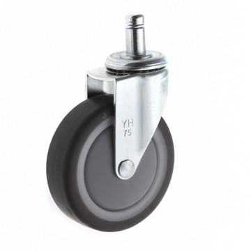 【3英吋】辦公椅/電腦椅/美髮椅輪子 75x22mm 高彈性TPR輪(含軸承) 插心活動11x22mm(一組5入)