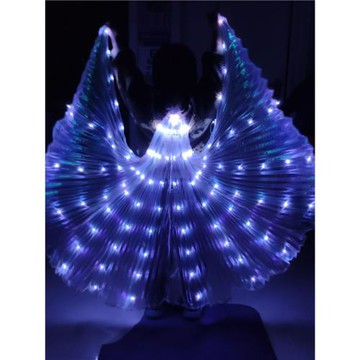 兒童舞蹈發光道具披風走秀用玩具配飾服飾led幼兒園翅膀金翅紅色