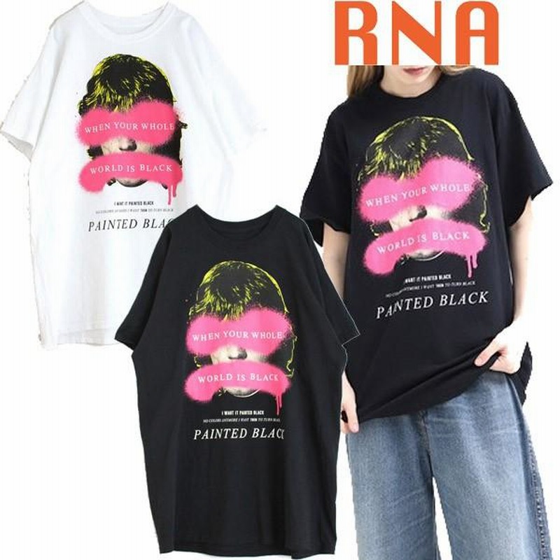 ☆セール SALE☆ アールエヌエー RNA ペイントブラックTEEシャツ