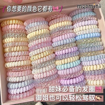 🔥臺灣出貨🔥2025新款椰椰波點發圈女高彈力扎發頭繩簡約氣質耐用發繩髮飾