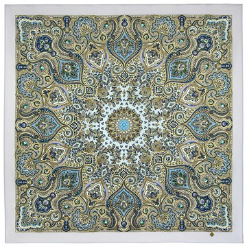 原始 Pavlovo Posad 俄羅斯披肩 100% 羊毛羊毛圍巾 125x125 公分 2049-1 N