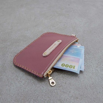 真皮零錢包 拉鏈 真皮皮夾 女用 情人 皮包 名片