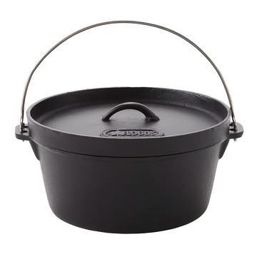 LOGOS 鑄鐵12吋荷蘭鍋 尺寸約φ32.5x16.5cm  1個  黑色